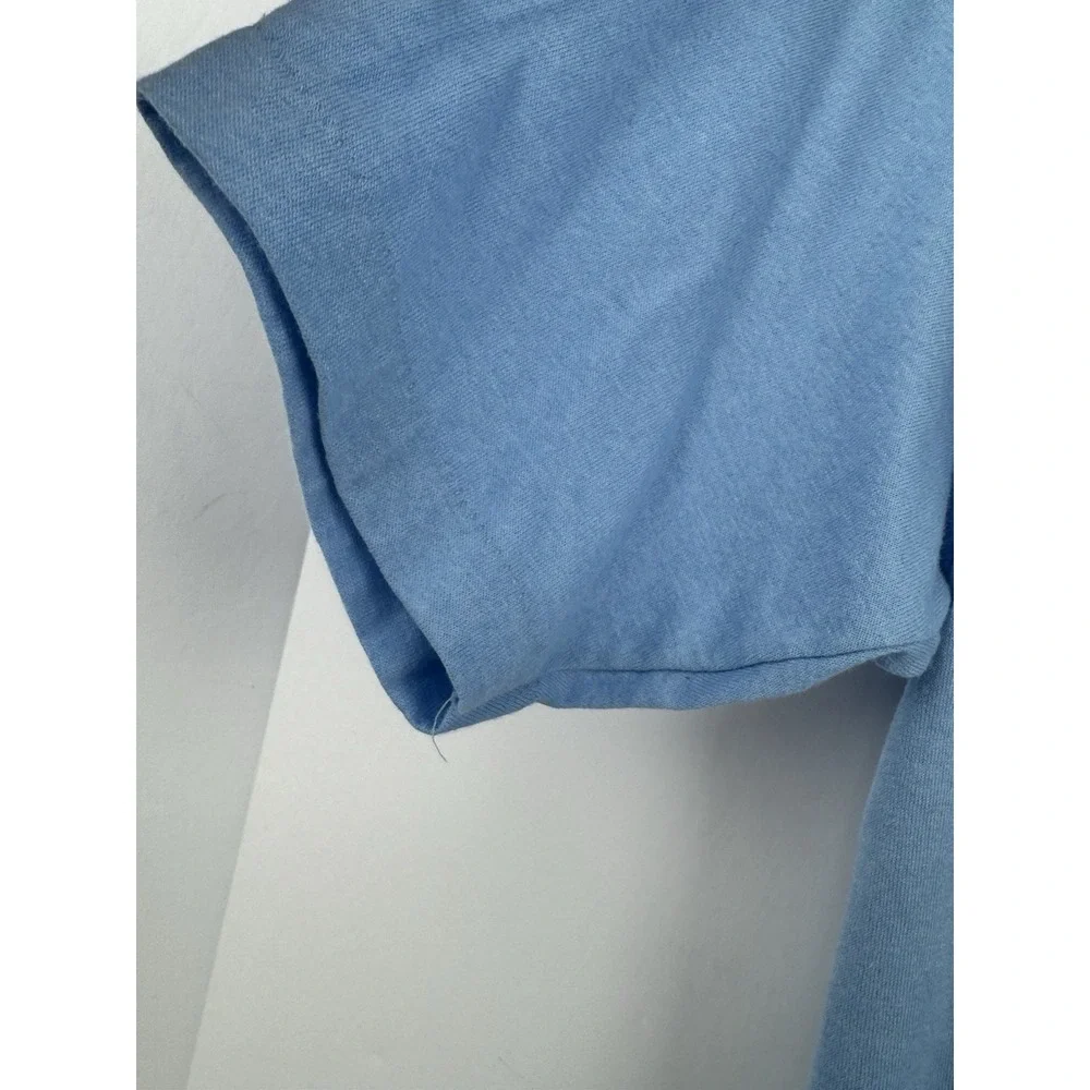 VTG Jerzees Pocket T-Shirt Thin Sz Small Blue NFM Nebraska Furniture‎ Mart S.S.